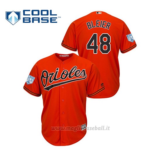 Maglia Baseball Uomo Baltimore Orioles Richard Bleier 2019 Entrenamiento De Primavera Cool Base Arancione
